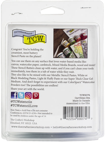 Crafter's Workshop Stencil Butter 2oz 4/Pkg-Carribean Sea