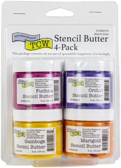 Crafter's Workshop Stencil Butter 2oz 4/Pkg-Mardi Gras