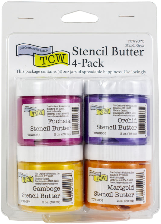 Crafter's Workshop Stencil Butter 2oz 4/Pkg-Mardi Gras