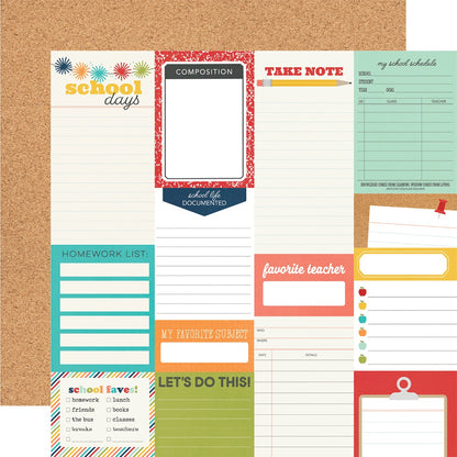 School Life Double-Sided Cardstock 12"X12"-4"X6" Elements