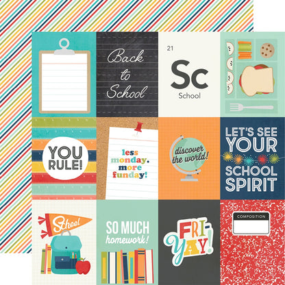 School Life Double-Sided Cardstock 12"X12"-4"X6" Elements