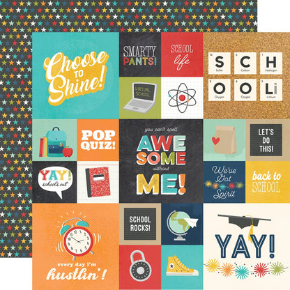 School Life Double-Sided Cardstock 12"X12"-4"X6" Elements