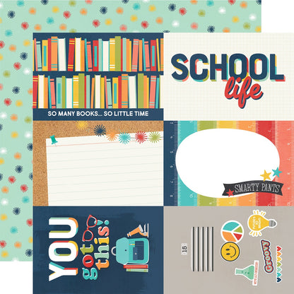 School Life Double-Sided Cardstock 12"X12"-4"X6" Elements