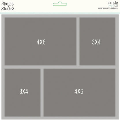 Simple Stories Simple Pages Page Template-(1) 2-3"X4" & 2-4"X6"