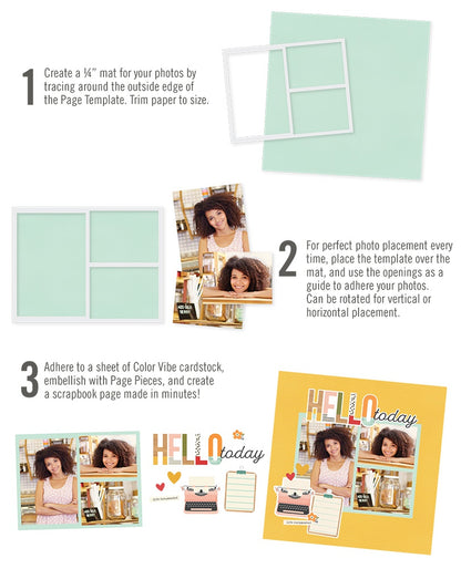 Simple Stories Simple Pages Page Template-(1) 2-3"X4" & 1-4"X6"