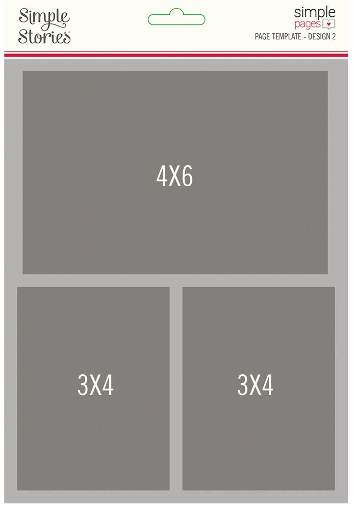 Simple Stories Simple Pages Page Template-(1) 2-3"X4" & 1-4"X6"