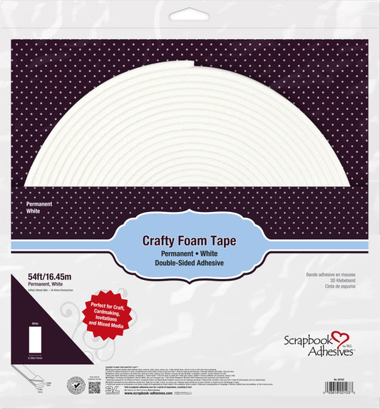 Scrapbook Adhesives Crafty Foam Tape Roll-White, .39"X54'