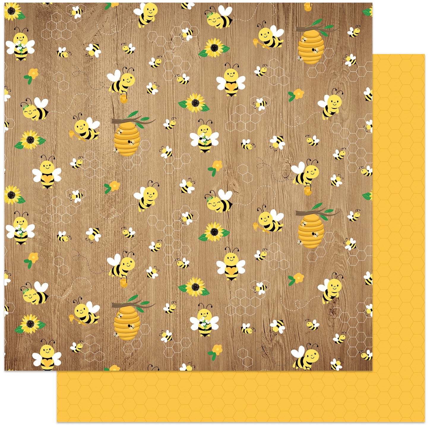 Sweet As Honey Double-Sided Cardstock 12"X12"-Sunflowers