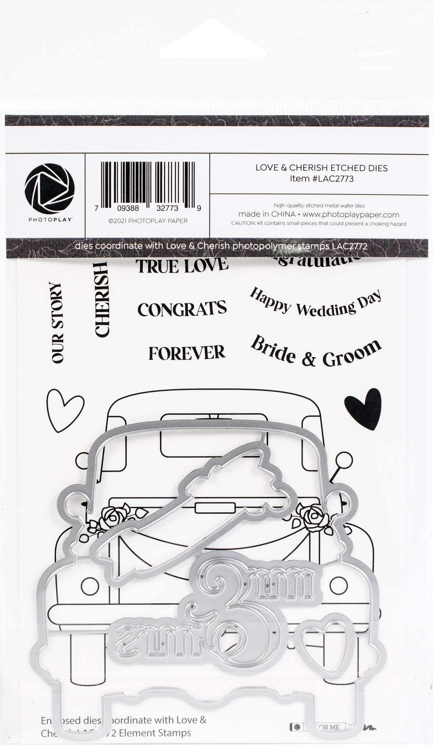 PhotoPlay Etched Die-Love & Cherish