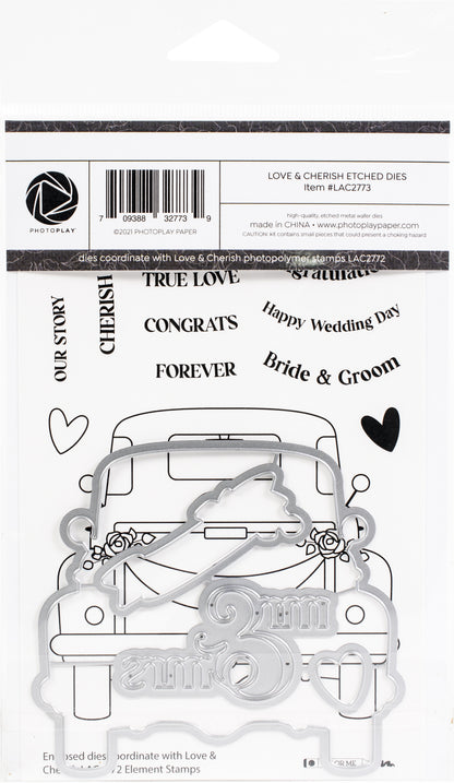 PhotoPlay Etched Die-Love & Cherish