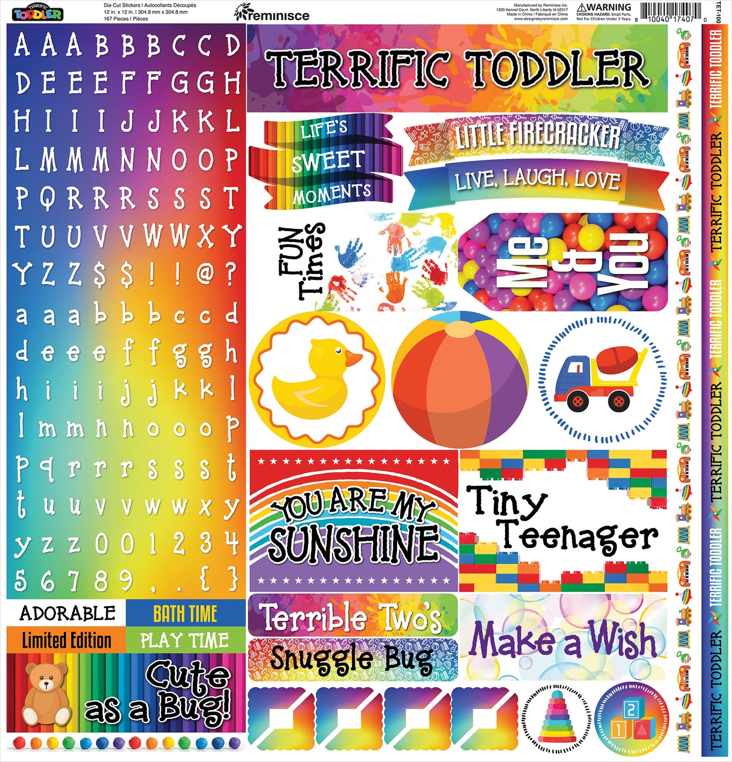 Reminisce Alpha Cardstock Stickers 12"X12"-Terrific Toddler