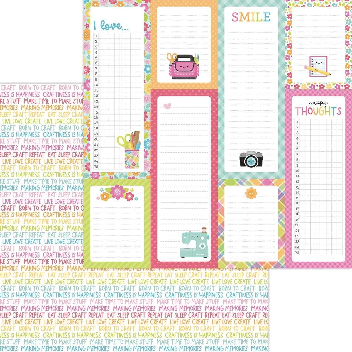 Cute & Crafty Double-Sided Cardstock 12"X12"- Select Style