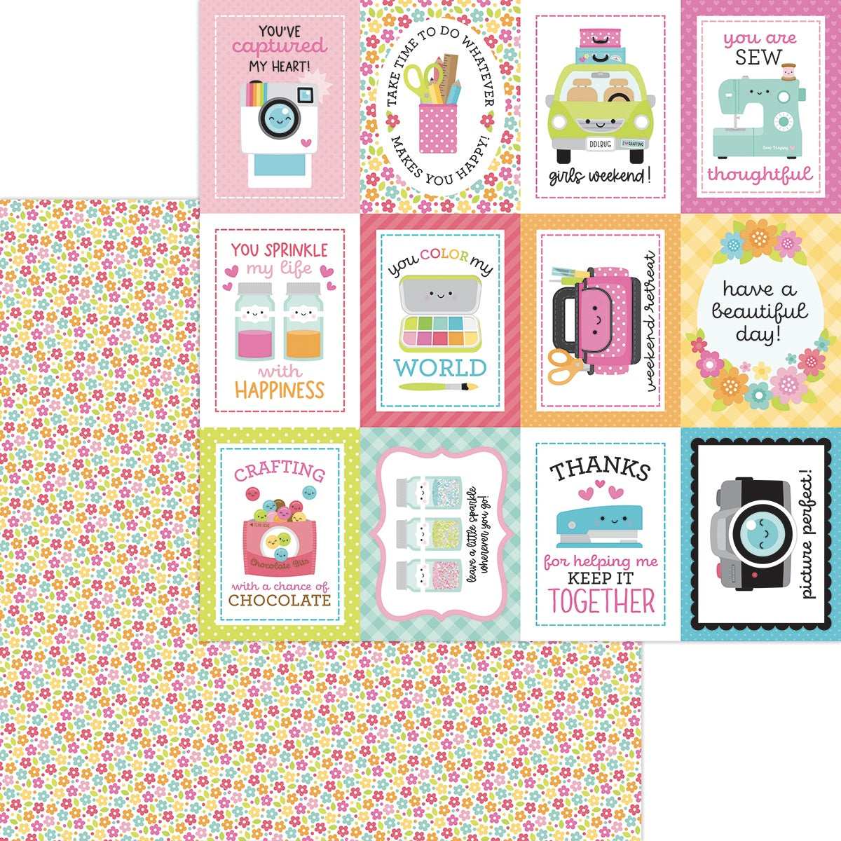 Cute & Crafty Double-Sided Cardstock 12"X12"- Select Style