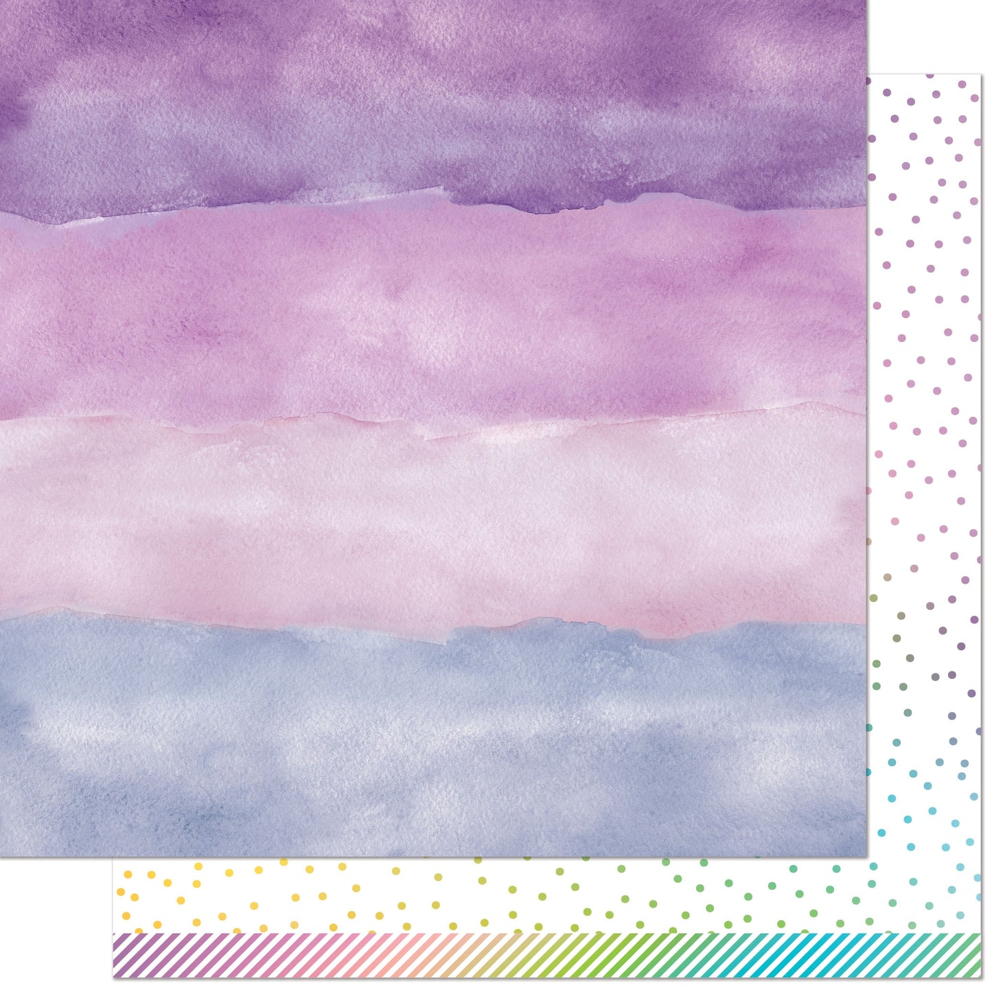 Watercolor Wishes Rainbow Double-Sided Cardstock 12"X12"-Select Color