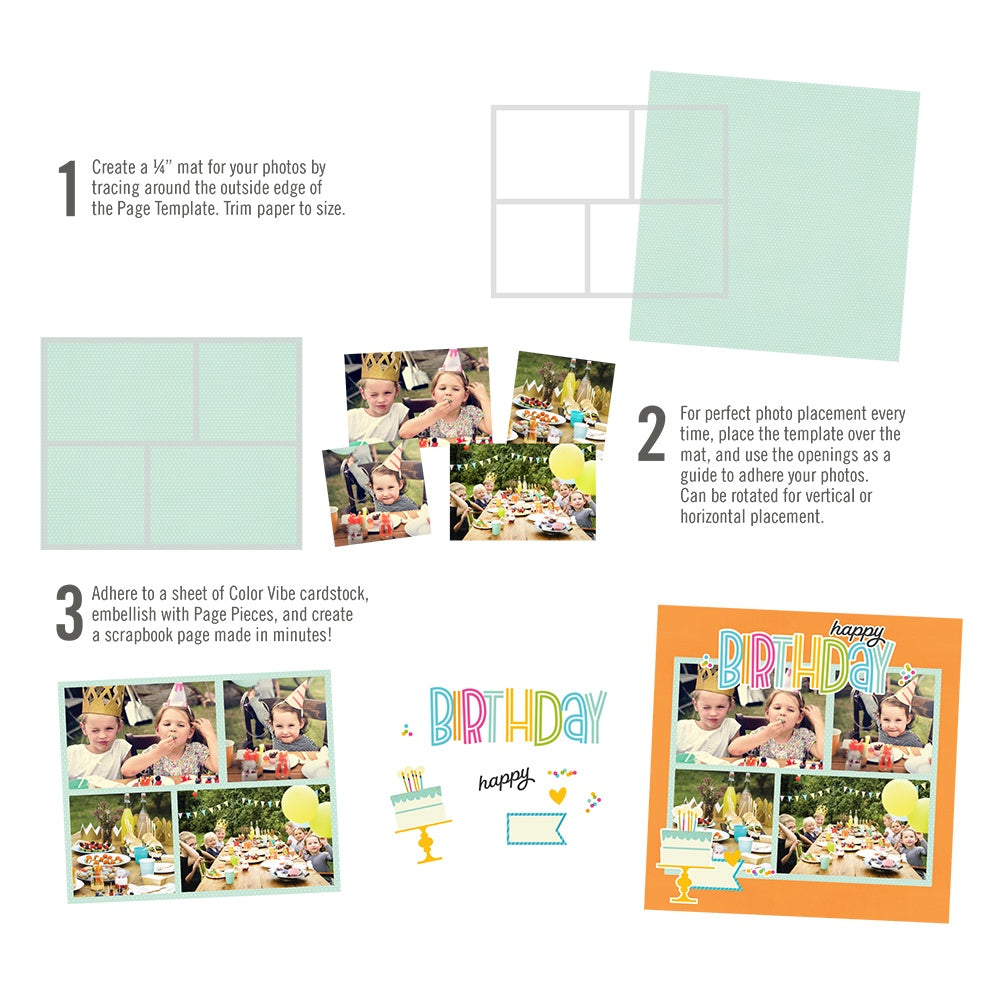 Simple Stories Simple Pages Page Template-(1) 2-4"X6" & 2-4"X4"