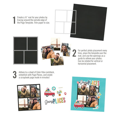 Simple Stories Simple Pages Page Template-(1) 2-4"X4" & 2-3"X4"