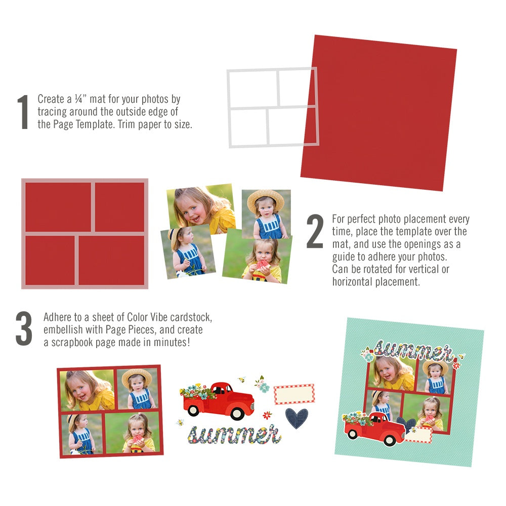 Simple Stories Simple Pages Page Template-(1) 2-3"X4" & 2-3"X3"