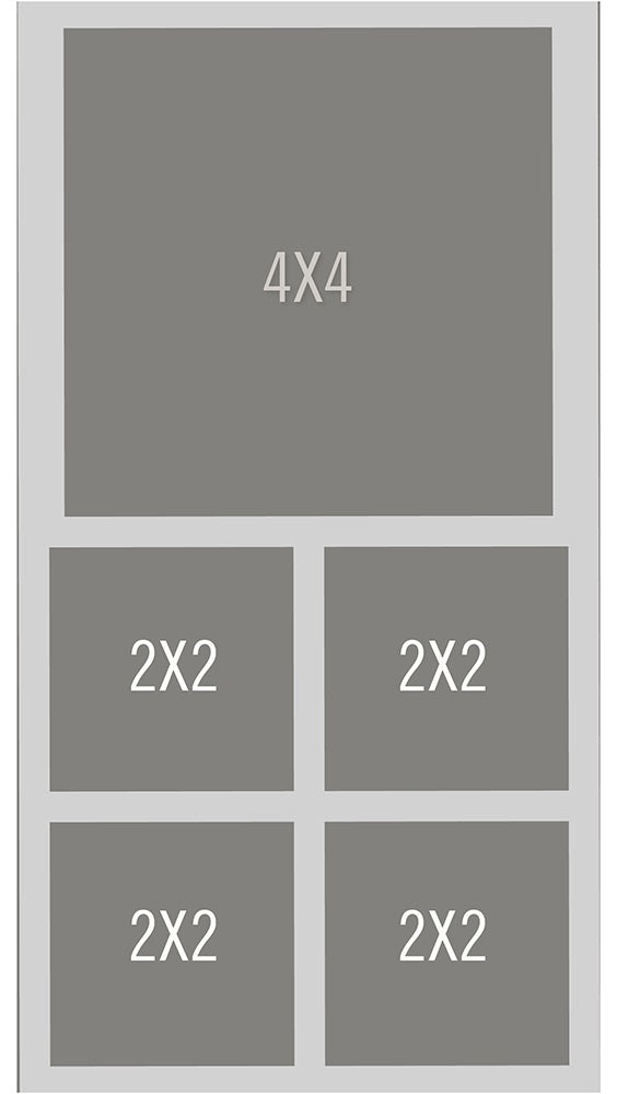 Simple Stories Simple Pages Page Template-(1) 1-4"X4" & 4-2"X2"