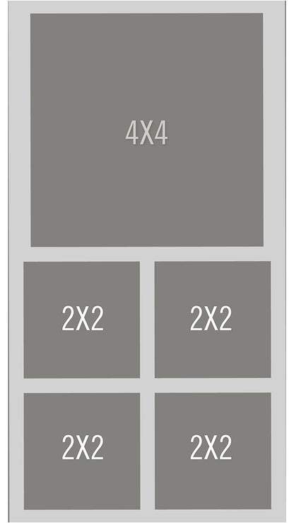 Simple Stories Simple Pages Page Template-(1) 1-4"X4" & 4-2"X2"