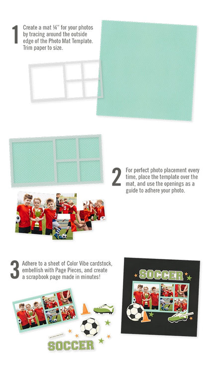 Simple Stories Simple Pages Page Template-(1) 1-4"X4" & 4-2"X2"