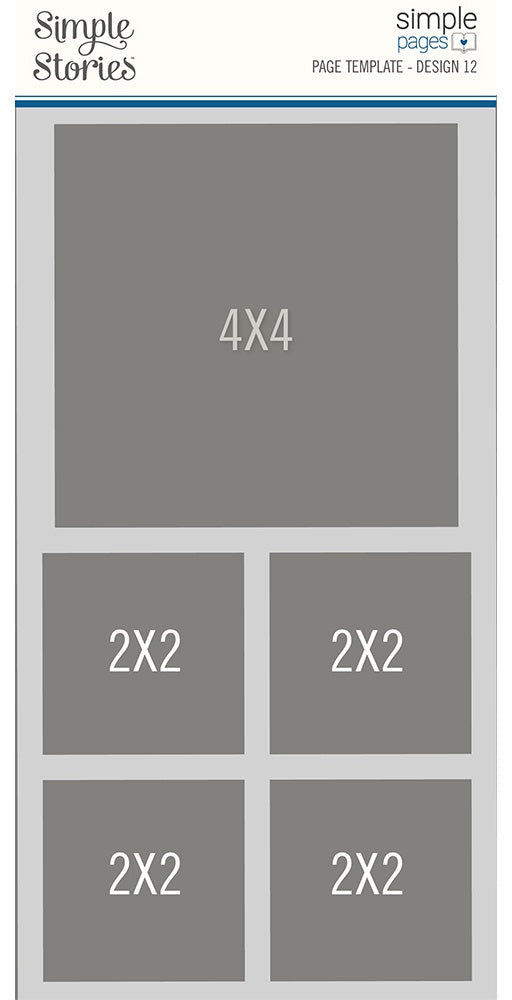 Simple Stories Simple Pages Page Template-(1) 1-4"X4" & 4-2"X2"