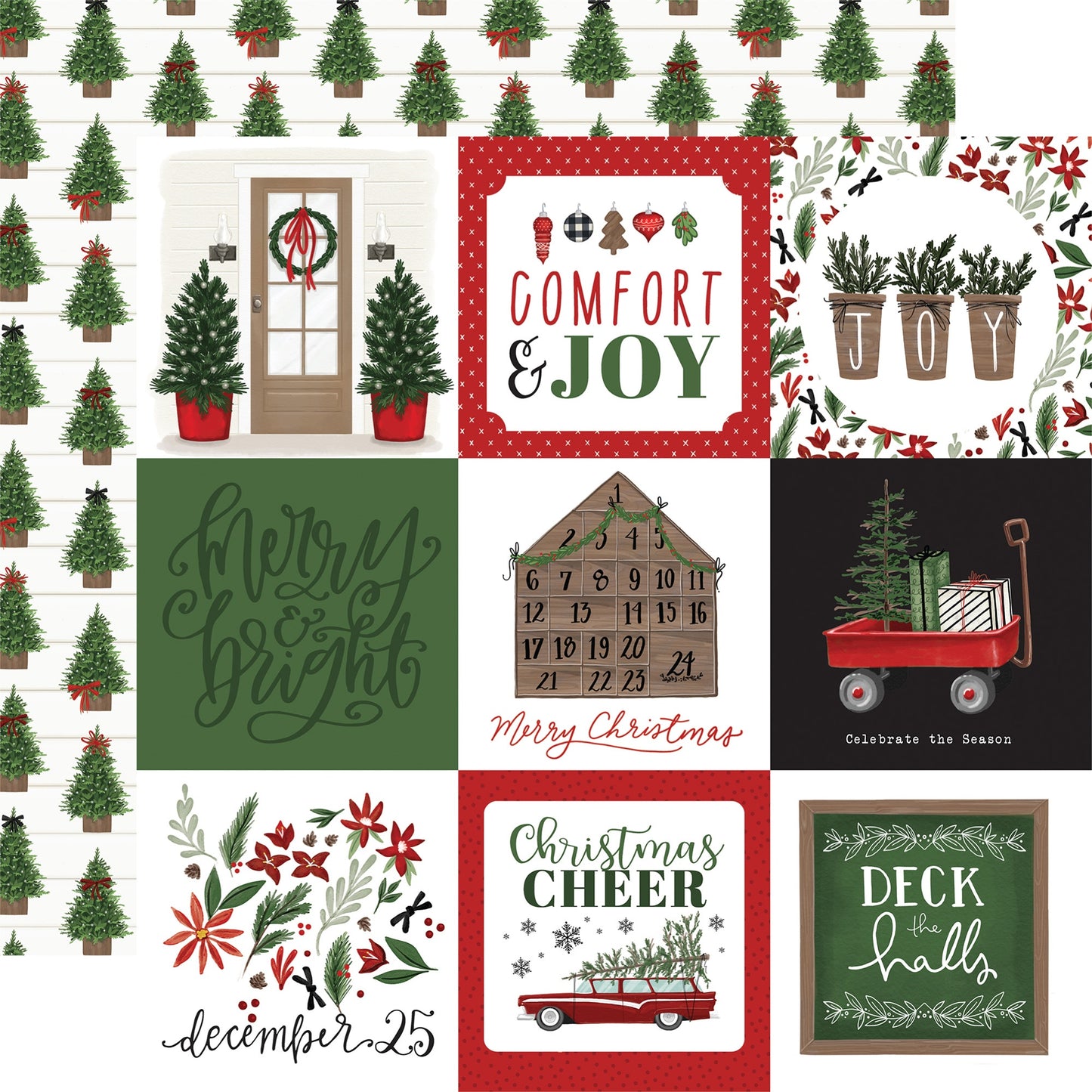 Home For Christmas Double-Sided Cardstock 12"X12"- Select Style