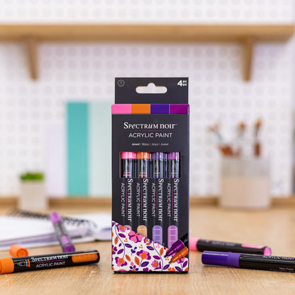 Spectrum Noir Acrylic Paint Marker Set 4/Pkg-Jewel