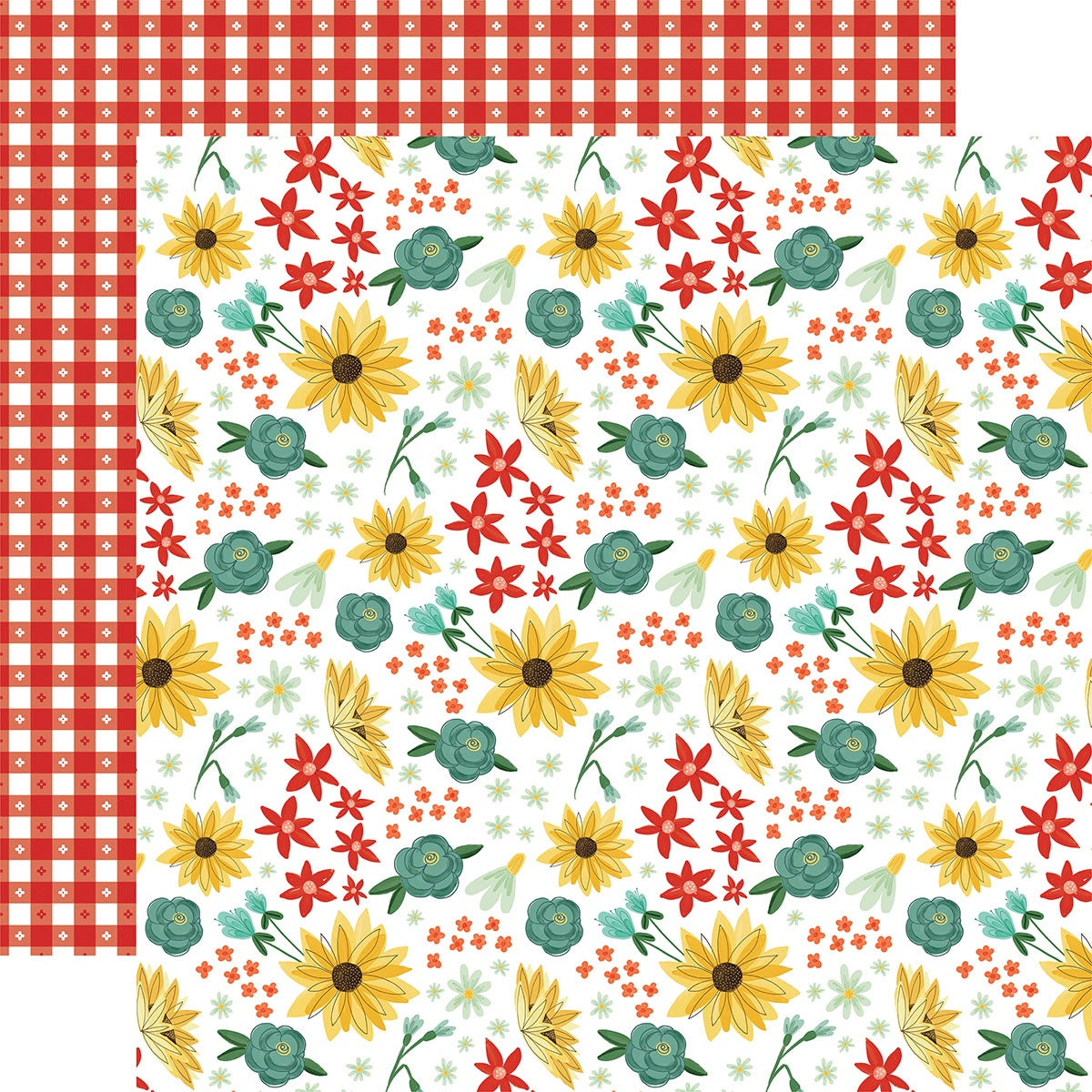 Sunflower Market Double-Sided Cardstock 12"X12"-Homemade With Love