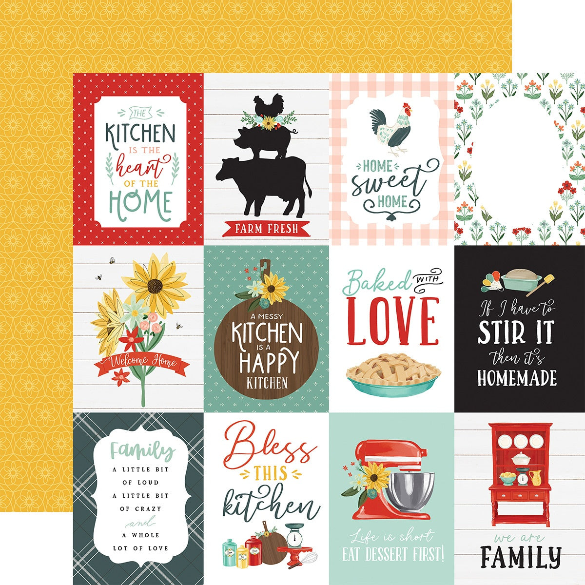 Sunflower Market Double-Sided Cardstock 12"X12"-Homemade With Love