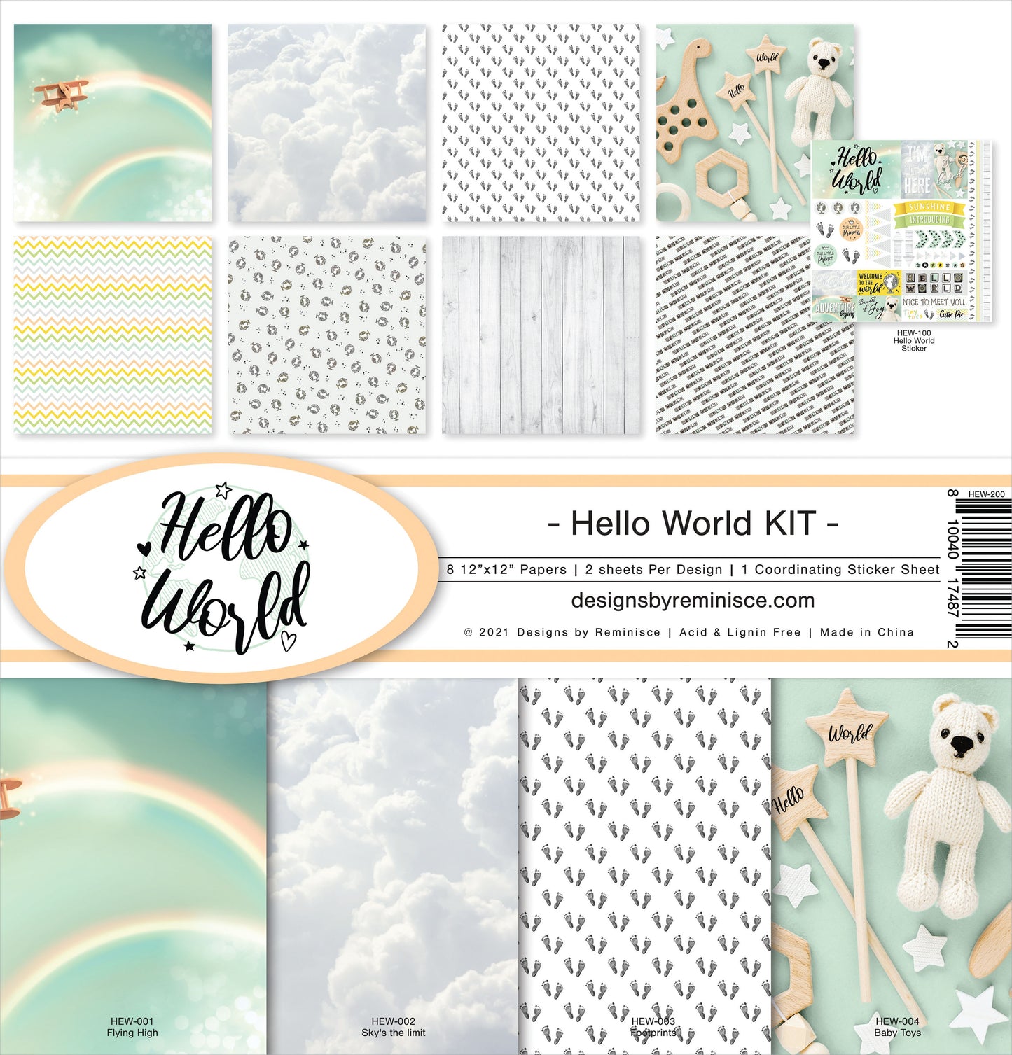 Reminisce Collection Kit 12"X12"-Hello World