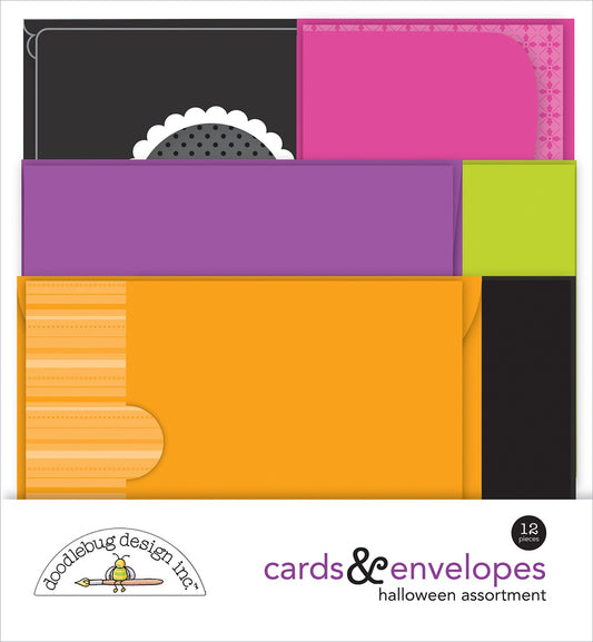 Doodlebug Cards & Envelopes 12/Pkg-Happy Haunting