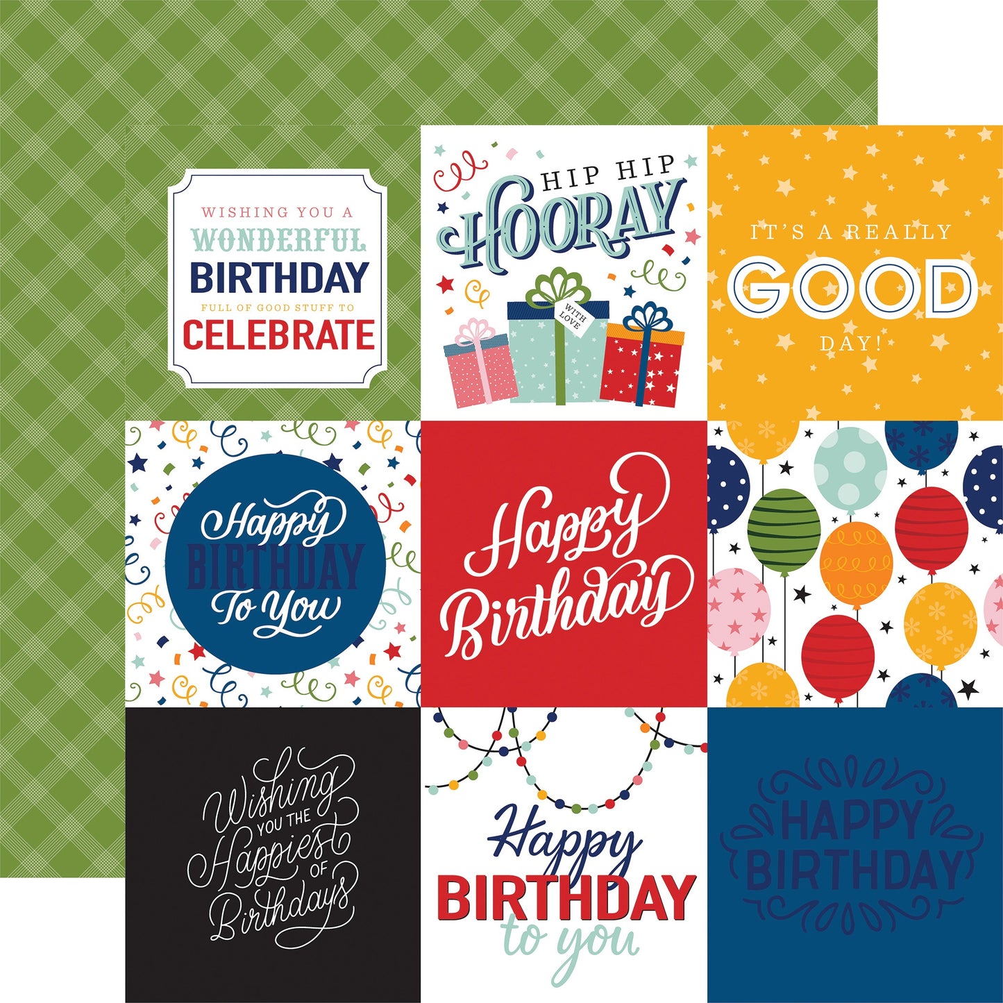 Birthday Salutations Double-Sided Cardstock 12"X12"-4"X6" Journaling Cards