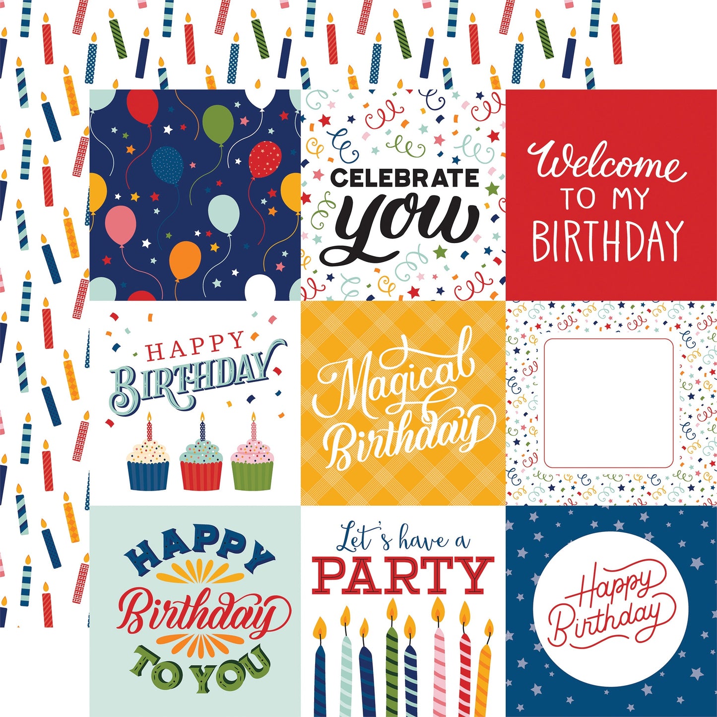 Birthday Salutations Double-Sided Cardstock 12"X12"-4"X6" Journaling Cards