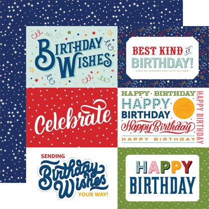 Birthday Salutations Double-Sided Cardstock 12"X12"-4"X6" Journaling Cards