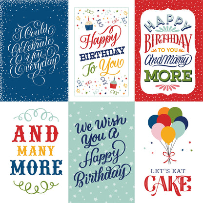 Birthday Salutations Double-Sided Cardstock 12"X12"-4"X6" Journaling Cards