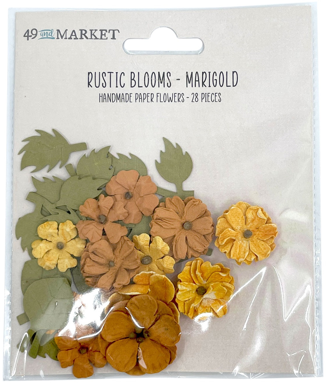 49 And Market Rustic Blooms Paper Flowers 28/Pkg-Bluejay