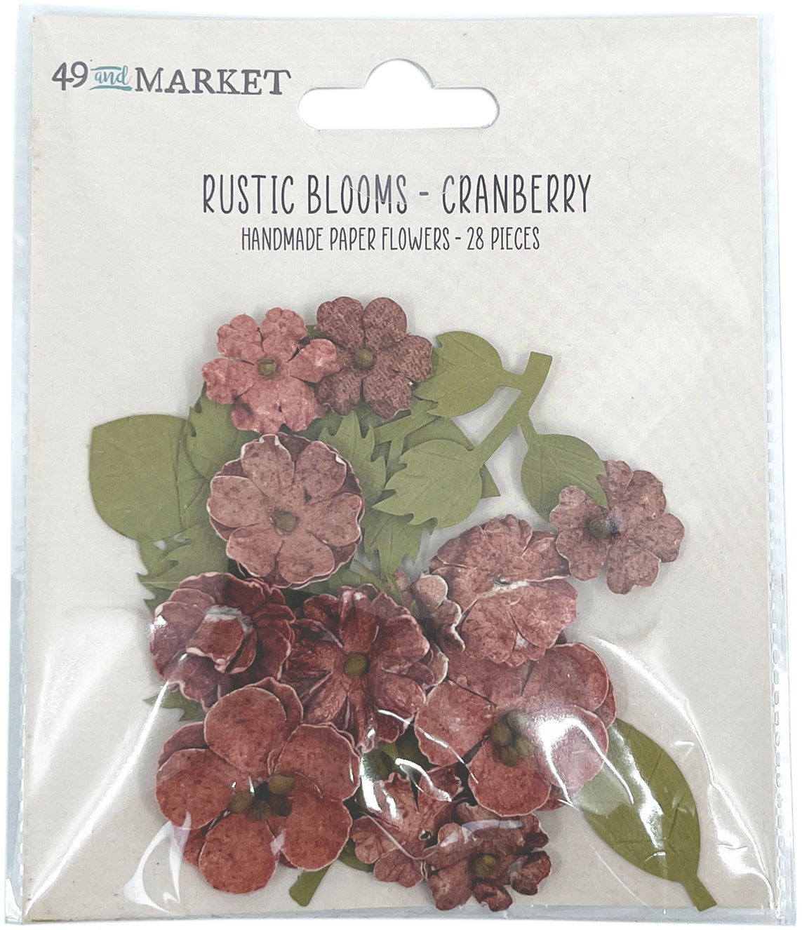 49 And Market Rustic Blooms Paper Flowers 28/Pkg-Bluejay