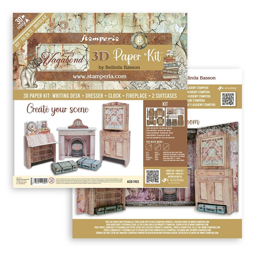 Stamperia 3D Paper Kit-Lady Vagabond Lifestyle