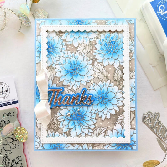 Pinkfresh Darling Dahlias Stamp and Stencil