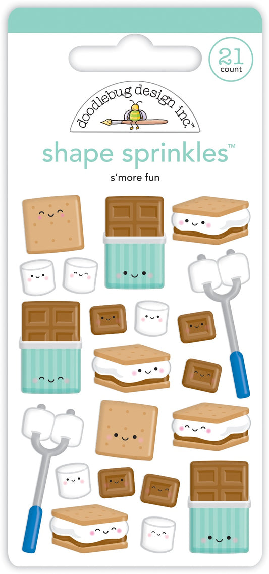 Doodlebug Sprinkles Adhesive Enamel Shapes-S'more Fun