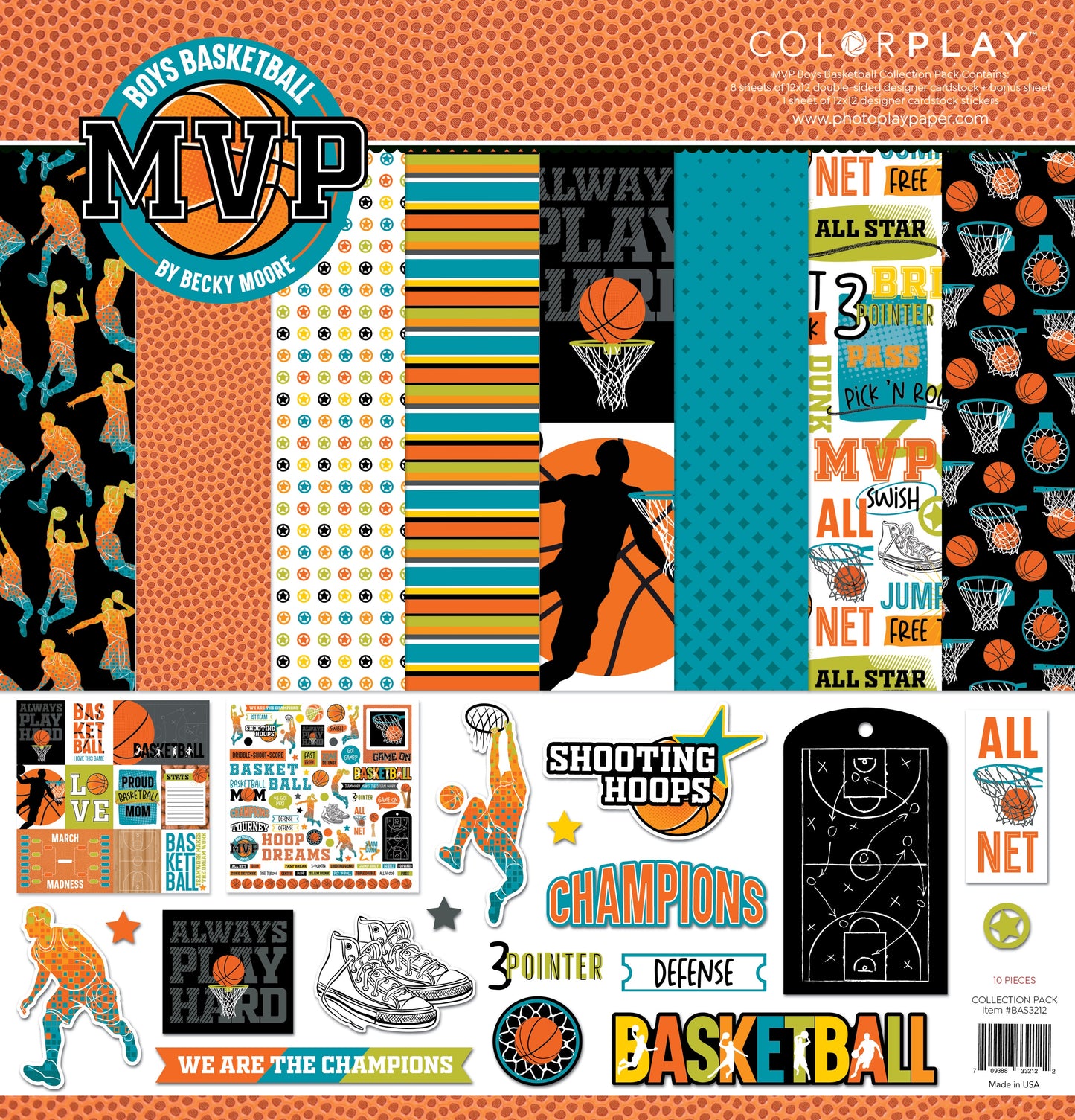 ColorPlay Collection Pack 12"X12"-MVP Basketball Boys