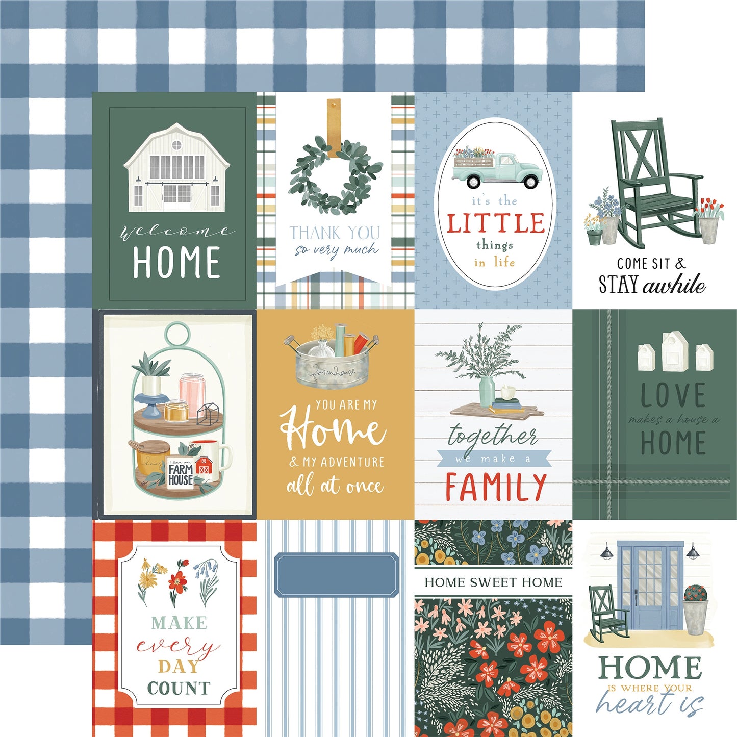 Farmhouse Summer Double-Sided Cardstock 12"X12"-6"X4" Journaling Cards