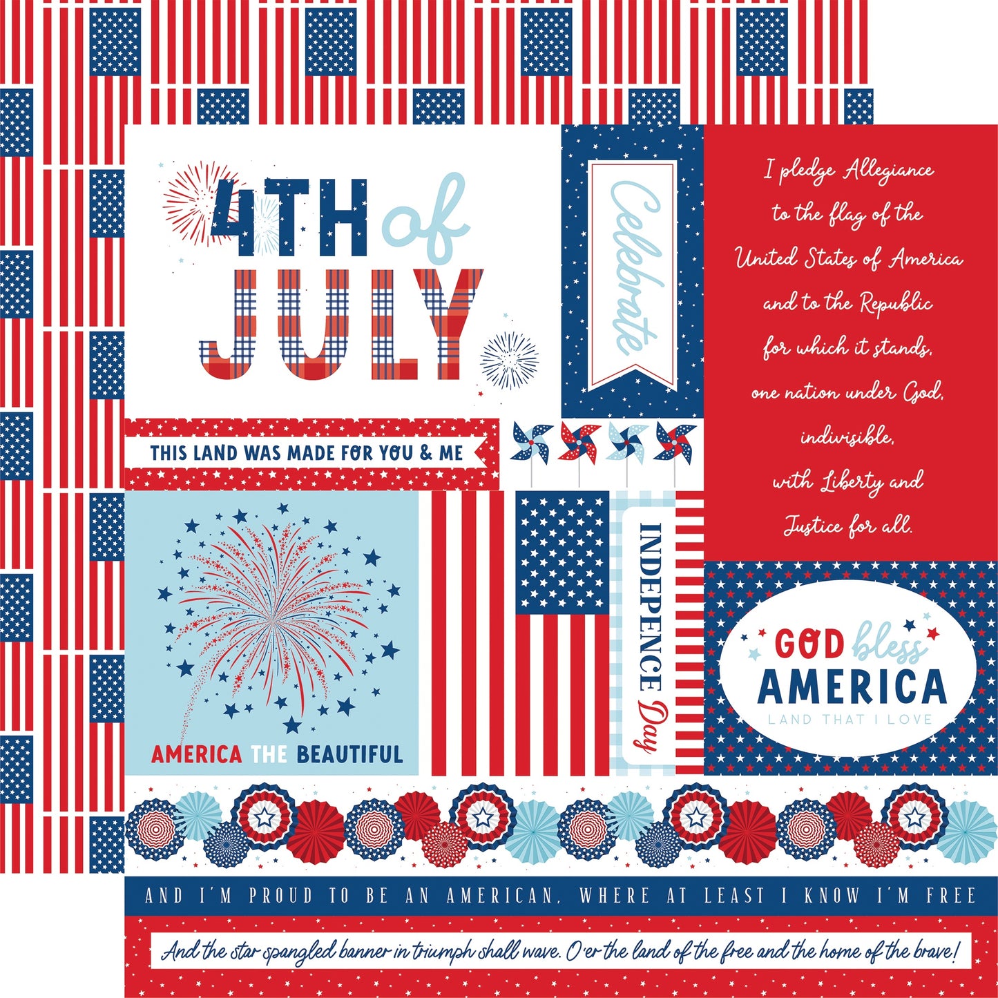 Let Freedom Ring Double-Sided Cardstock 12"X12"-Select Style