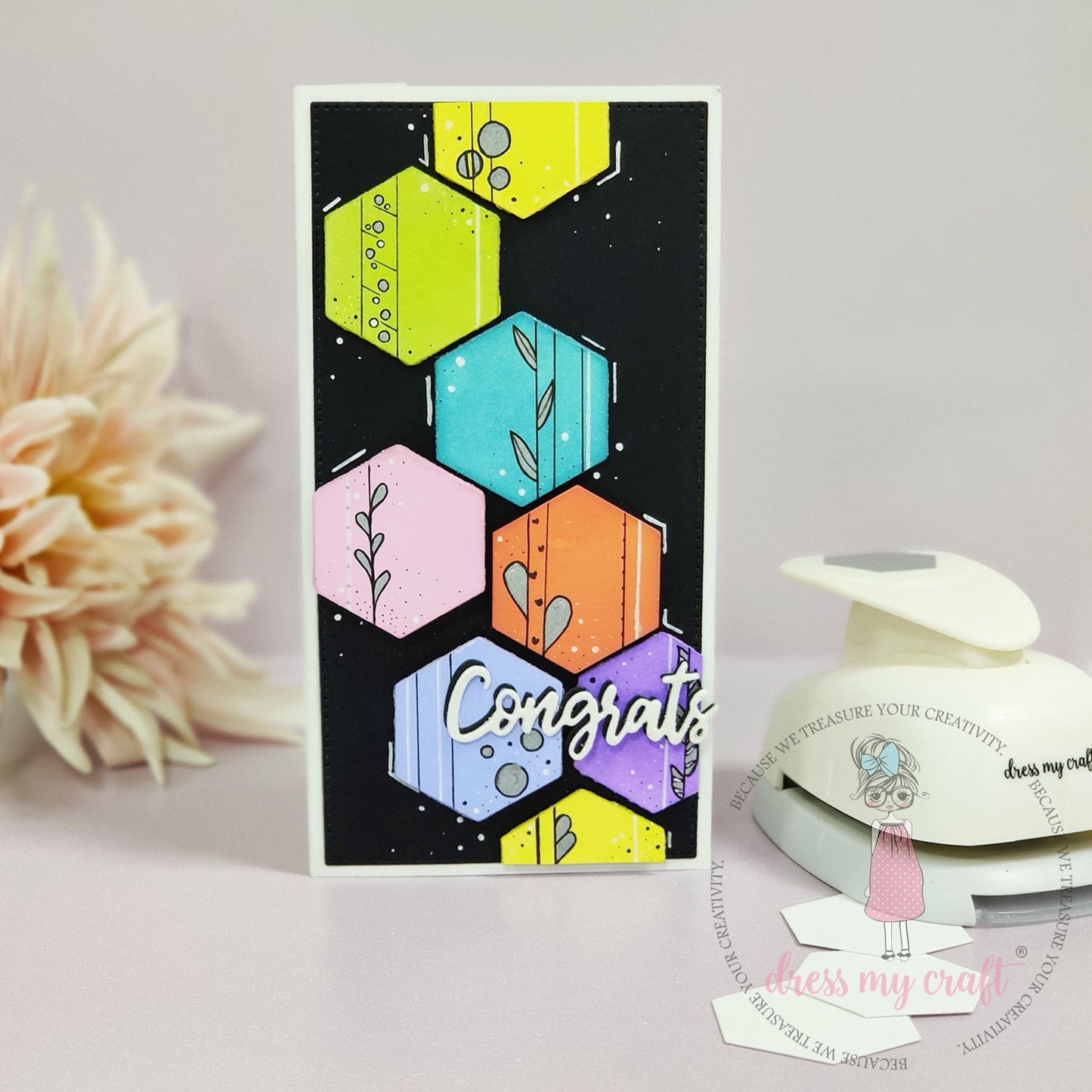 Dress My Craft Designer Punch-Hexagon 1.5"