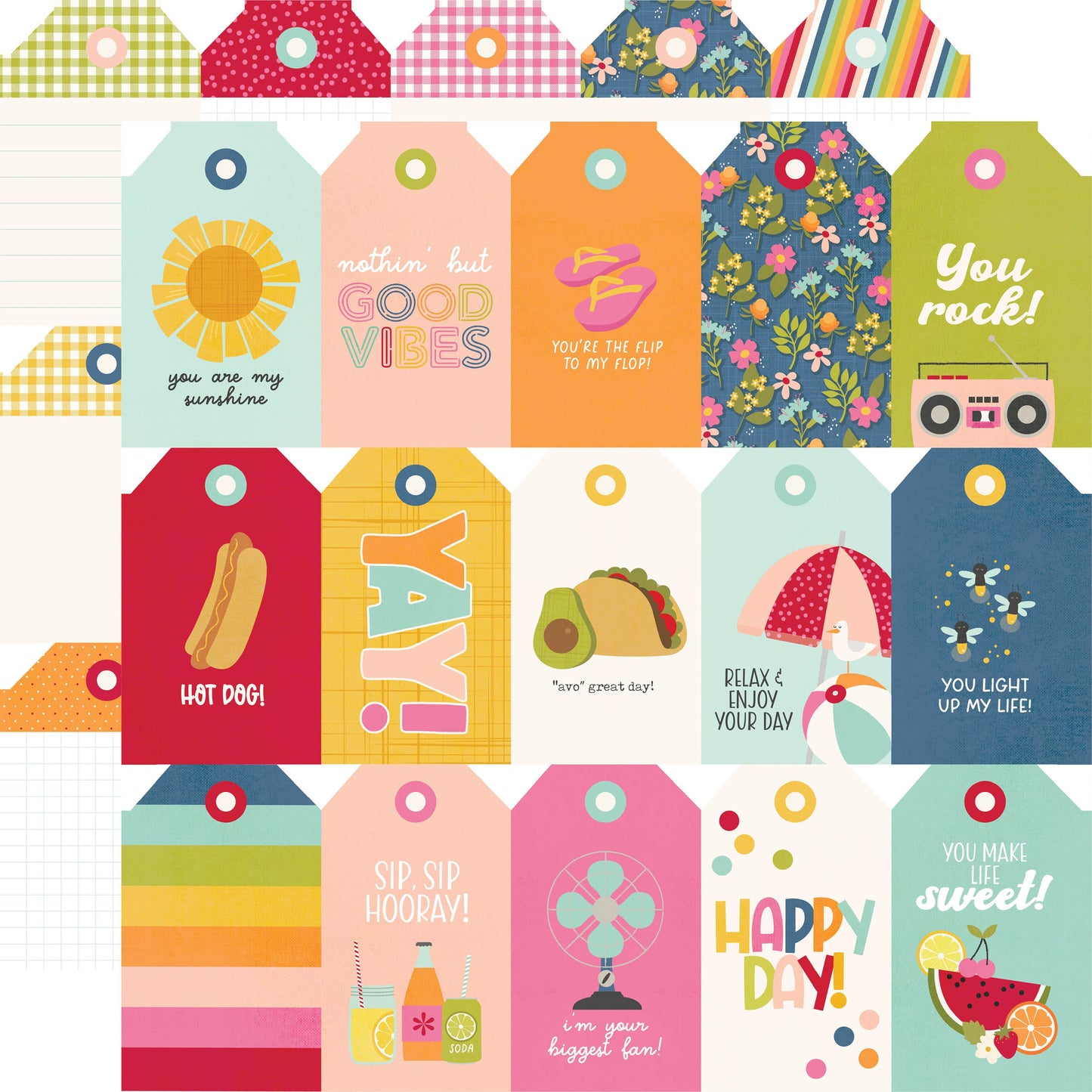 Summer Lovin' Double-Sided Cardstock 12"X12"-4"X6" Elements