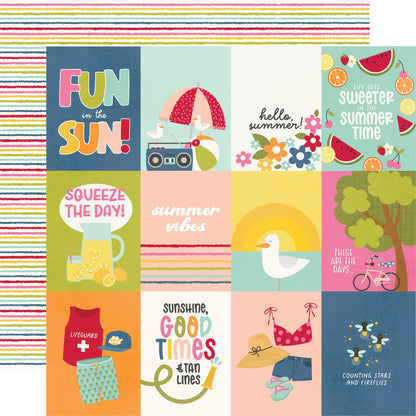 Summer Lovin' Double-Sided Cardstock 12"X12"-4"X6" Elements