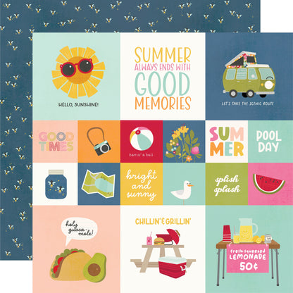 Summer Lovin' Double-Sided Cardstock 12"X12"-4"X6" Elements