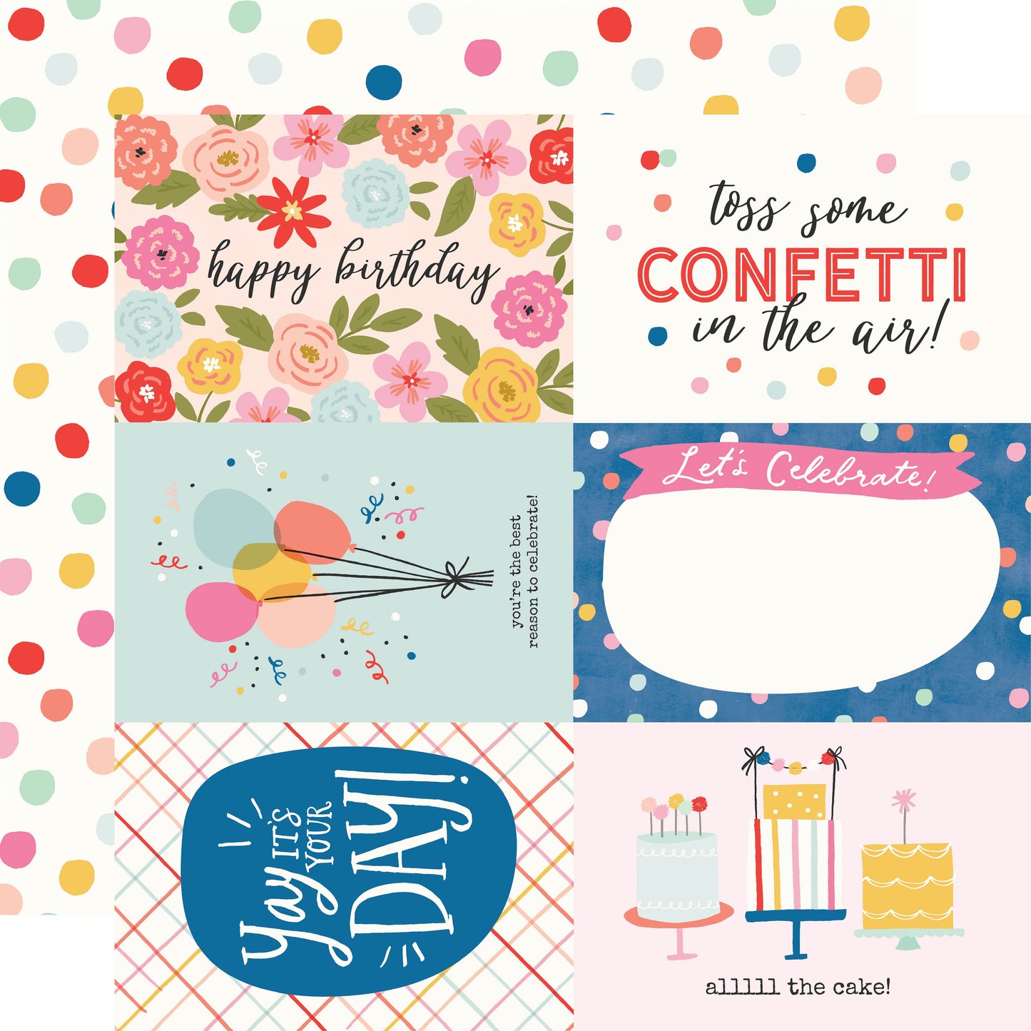 Celebrate! Double-Sided Cardstock 12"X12"-4"X6" Elements