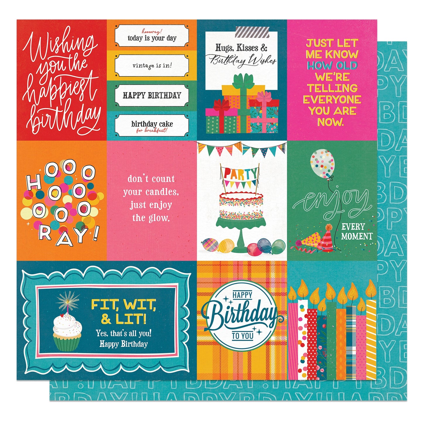 Add Another Candle Double-Sided Cardstock 12"X12"-Let's Party