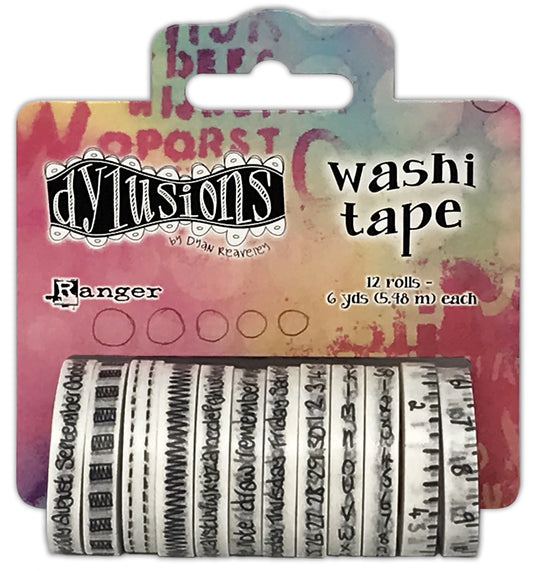 Dyan Reaveley's Dylusions Washi Tape Set-White - 12 Rolls